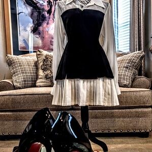 Elegant Black and White Women's Dress